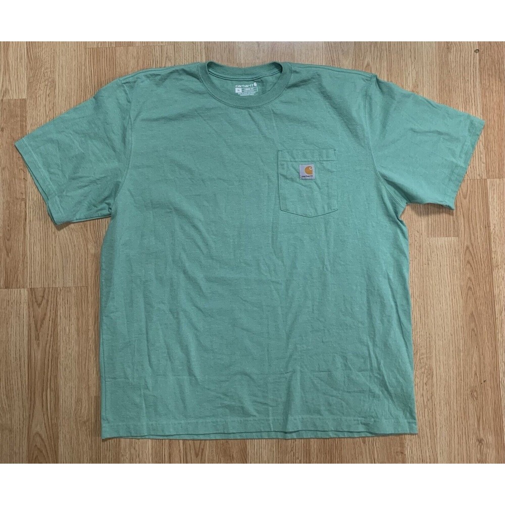 Carhartt Loose Fit Mid Weight Short Sleeve  Pocket T Shirt Size XLarge Green EUC
